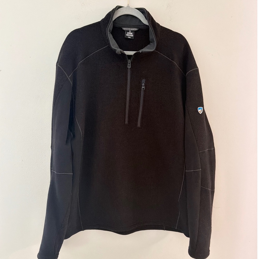 Kuhl Revel 1/4 Zip Fleece Sweater Mens XXL Black Mock Neck Pullover Jacket